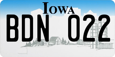 IA license plate BDN022