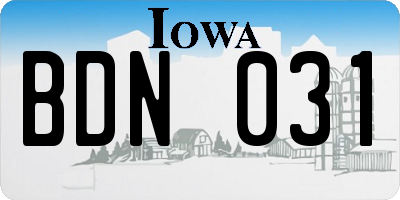 IA license plate BDN031