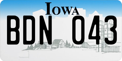 IA license plate BDN043