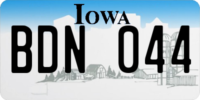 IA license plate BDN044
