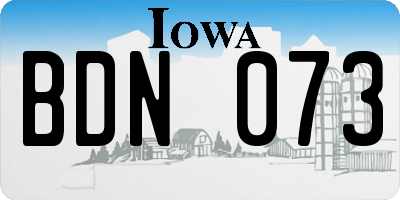 IA license plate BDN073
