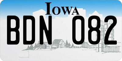 IA license plate BDN082