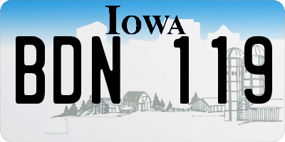IA license plate BDN119