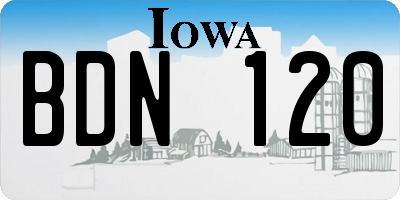 IA license plate BDN120
