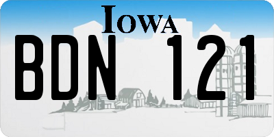 IA license plate BDN121