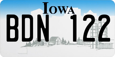 IA license plate BDN122