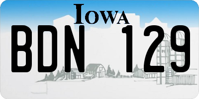 IA license plate BDN129