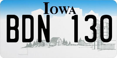 IA license plate BDN130