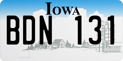 IA license plate BDN131