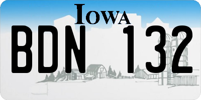 IA license plate BDN132