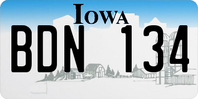 IA license plate BDN134
