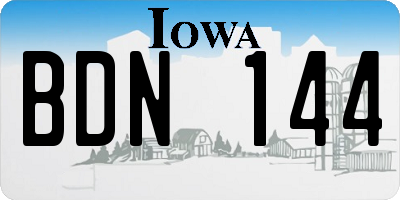IA license plate BDN144