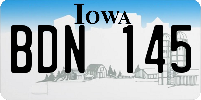 IA license plate BDN145