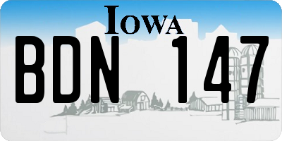 IA license plate BDN147