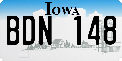 IA license plate BDN148