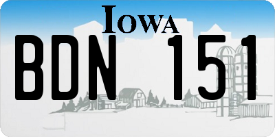 IA license plate BDN151