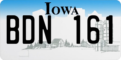 IA license plate BDN161