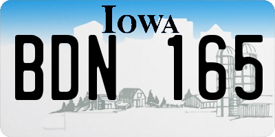 IA license plate BDN165