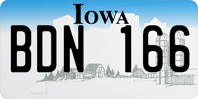 IA license plate BDN166