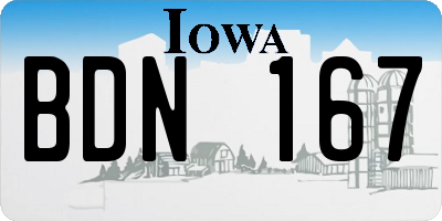 IA license plate BDN167