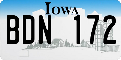 IA license plate BDN172