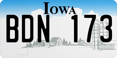 IA license plate BDN173
