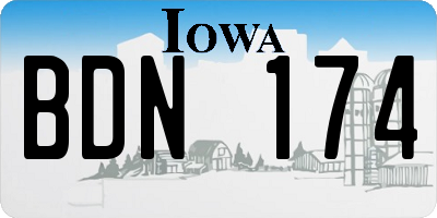 IA license plate BDN174