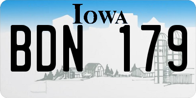 IA license plate BDN179