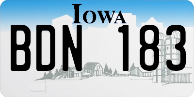IA license plate BDN183