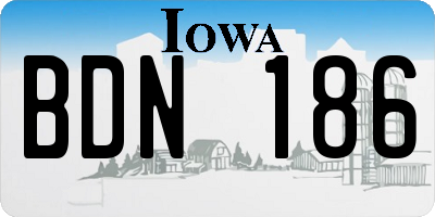 IA license plate BDN186