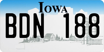 IA license plate BDN188