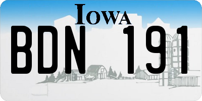 IA license plate BDN191