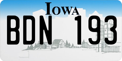 IA license plate BDN193