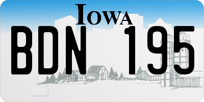 IA license plate BDN195