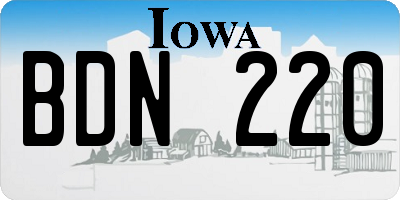IA license plate BDN220