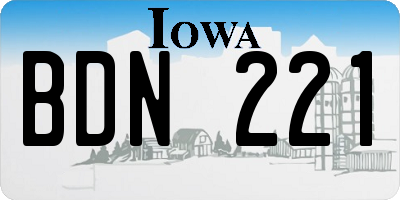 IA license plate BDN221