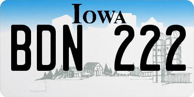 IA license plate BDN222