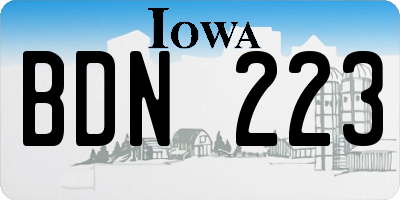 IA license plate BDN223
