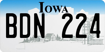 IA license plate BDN224