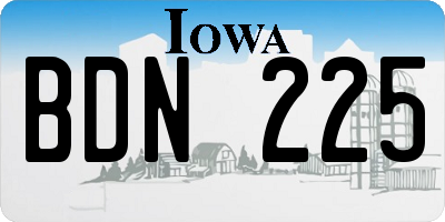 IA license plate BDN225