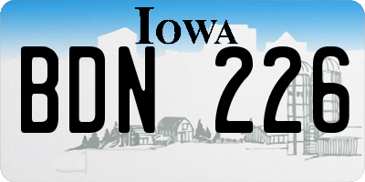 IA license plate BDN226