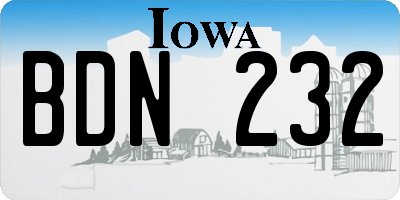 IA license plate BDN232