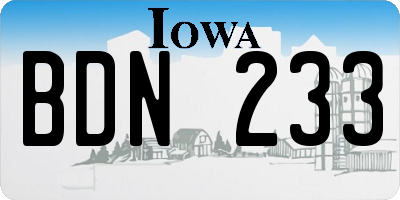 IA license plate BDN233