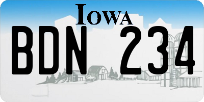 IA license plate BDN234