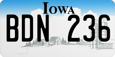 IA license plate BDN236
