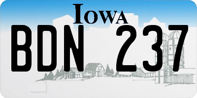 IA license plate BDN237