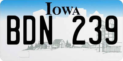 IA license plate BDN239