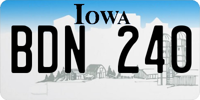 IA license plate BDN240