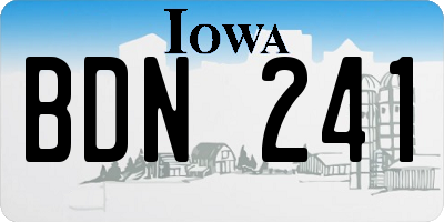 IA license plate BDN241