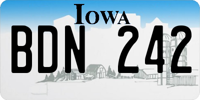 IA license plate BDN242